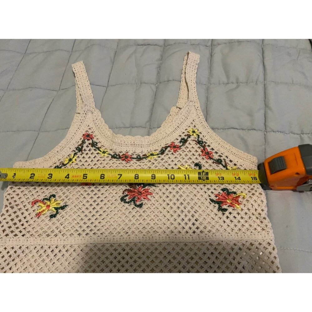 Rebellion Again/Coquette Crochet Tank Boho Size Medium - Picture 6 of 9